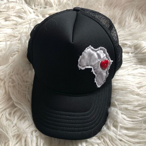 Etsy Africa Patchwork Heart Button Mesh Trucker Hat - Picture 2 of 6